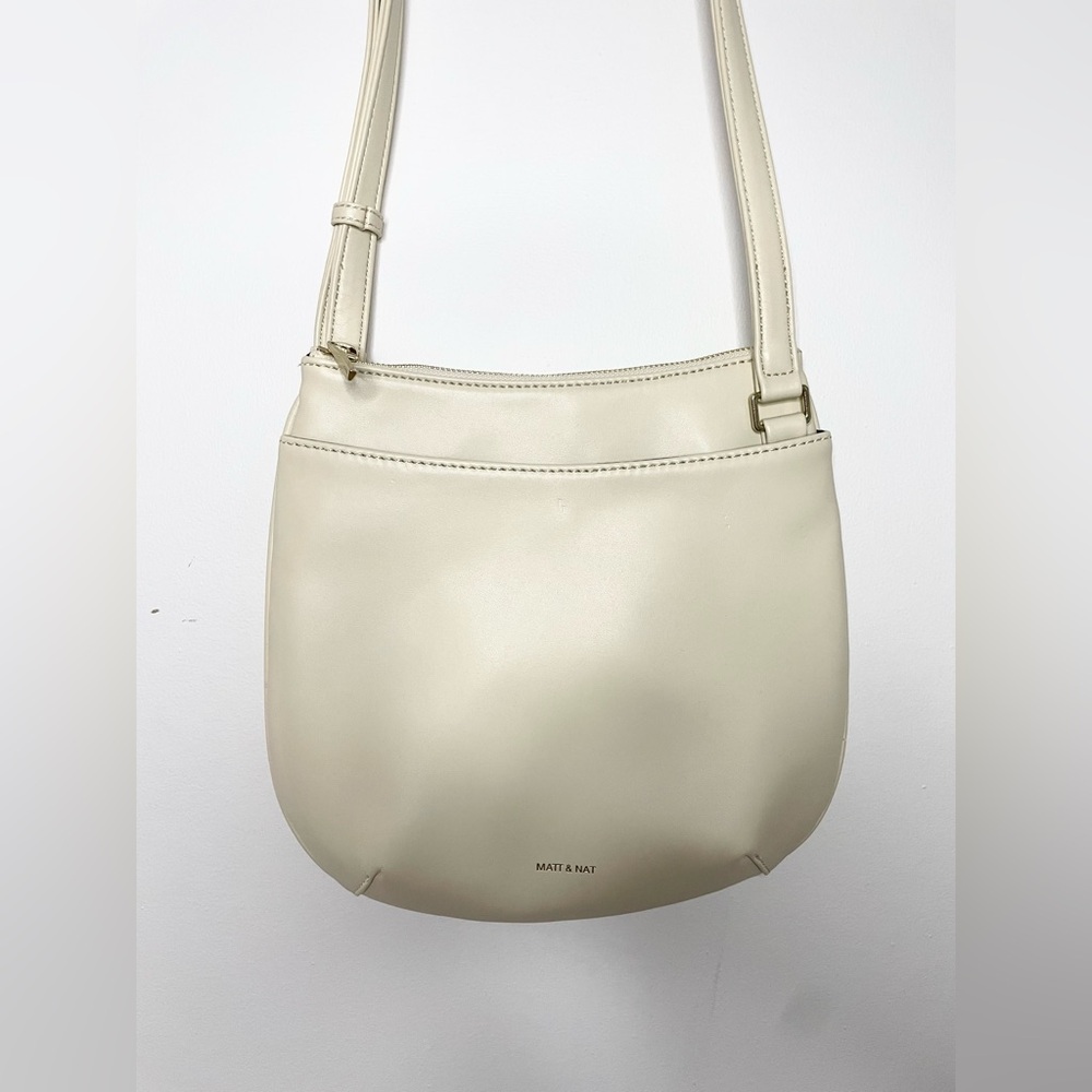MATT & NAT off white cream crossbody vegan leather bag